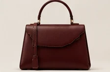 Burgundy structured handbag concept